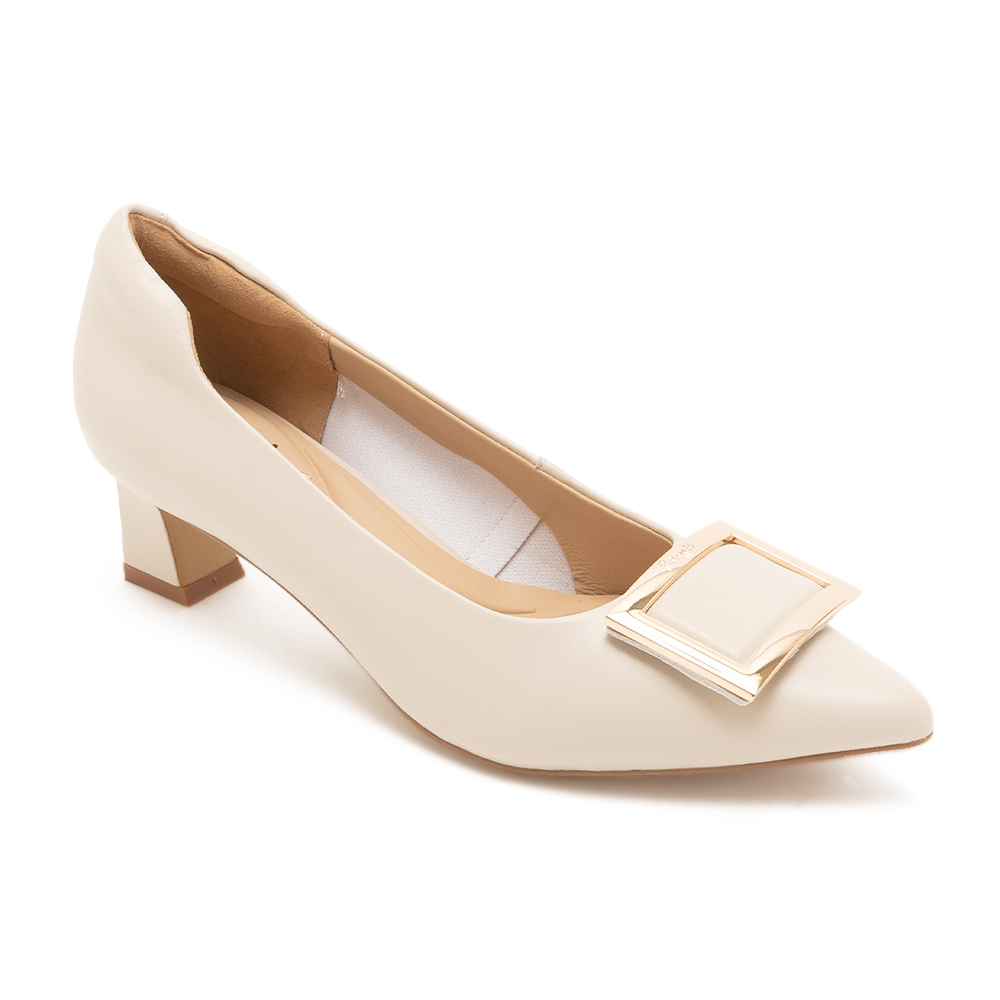 方扣別緻羊皮尖頭粗跟鞋GHAZI - 白色, 7 🟢12 FEB.|季別|PO.ES-26SS|👠👜雙週新品 | 週四上新|pineapple outfitter|HEELS 跟鞋|品牌|Pineapple Outfitter|款式 STYLE|跟鞋 Heels|跟高 Heel Height|中跟 5-7 cm