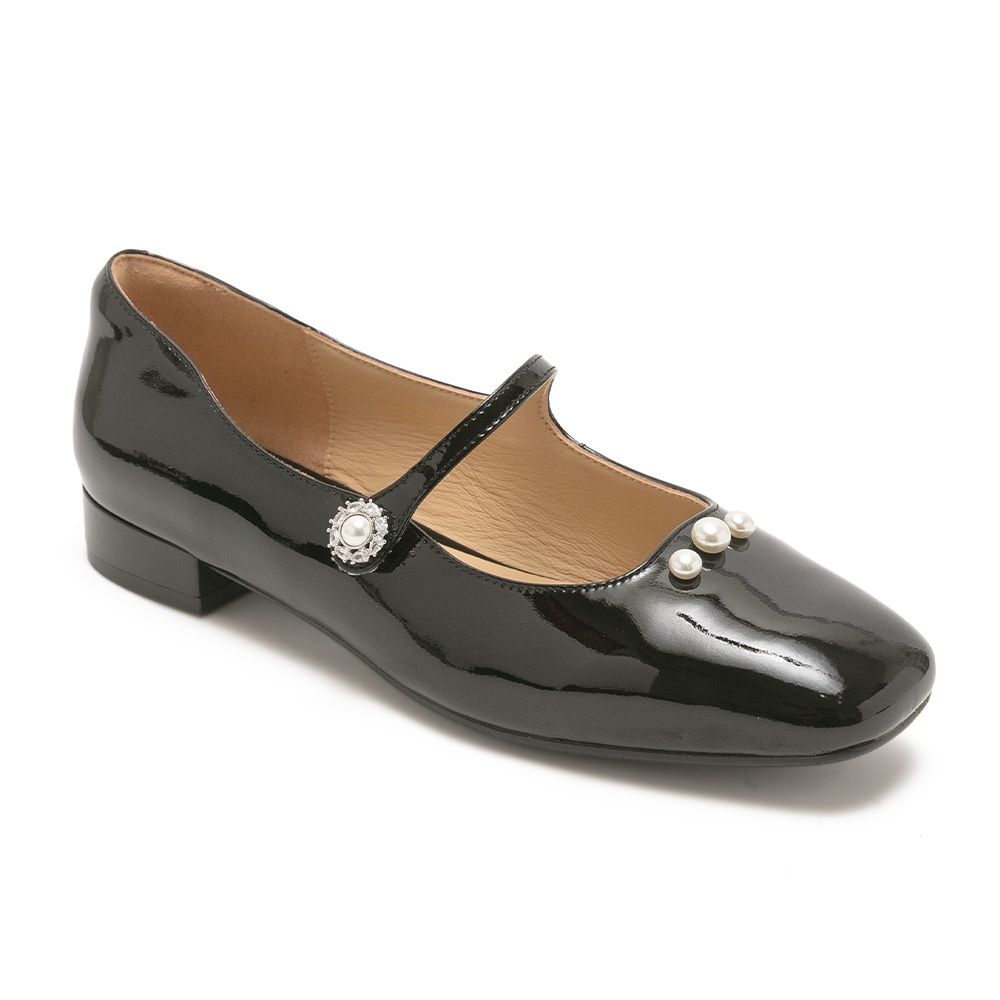 小巧珍珠鏡面低跟瑪麗珍鞋GISELHER - 鏡黑色, 5 🟢12 FEB.|🐴馬上好運．能量誕生🪶|精心時刻約會救星|季別|PO.ES-26SS|👠👜雙週新品 | 週四上新|pineapple outfitter|Mary Jane 瑪莉珍鞋|品牌|Pineapple Outfitter|款式 STYLE|瑪莉珍 Mary Jane|跟高 Heel Height|平底 0-2 cm