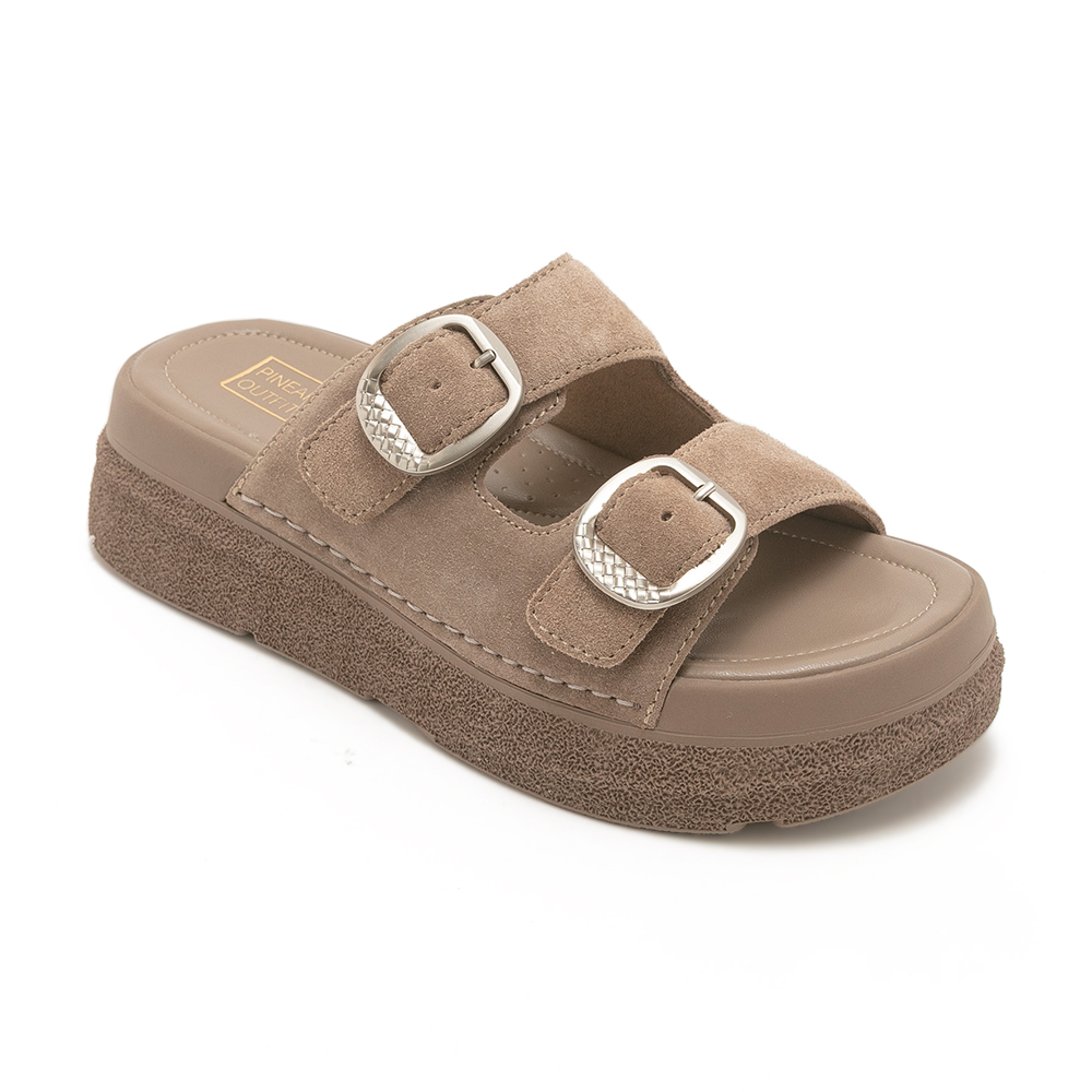 復古摩登麂皮雙帶厚底拖鞋 HAMID - 絨米色, 7 🟡23 JUL.|👠👜雙週新品 | 週四上新|品牌|Pineapple Outfitter|款式 STYLE|包款 Bag