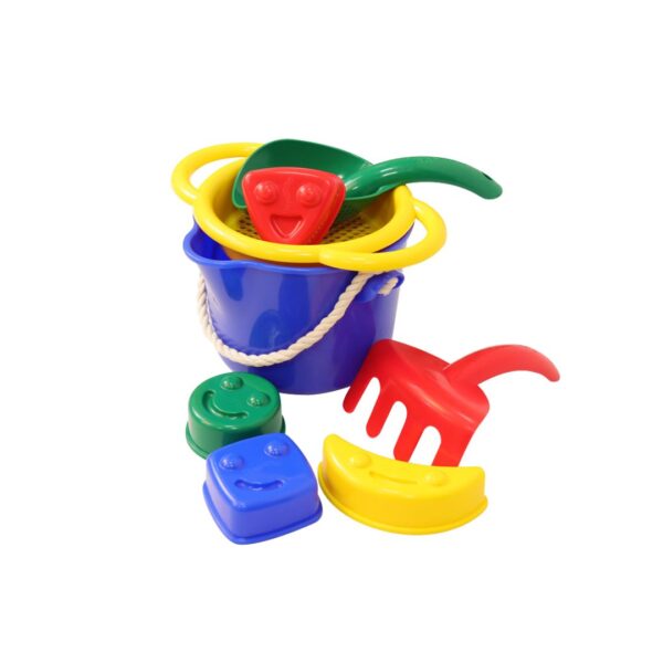 夏日沙灘玩沙工具7件組(快樂微笑版 / 活潑色系)_瑞典 Viking toys