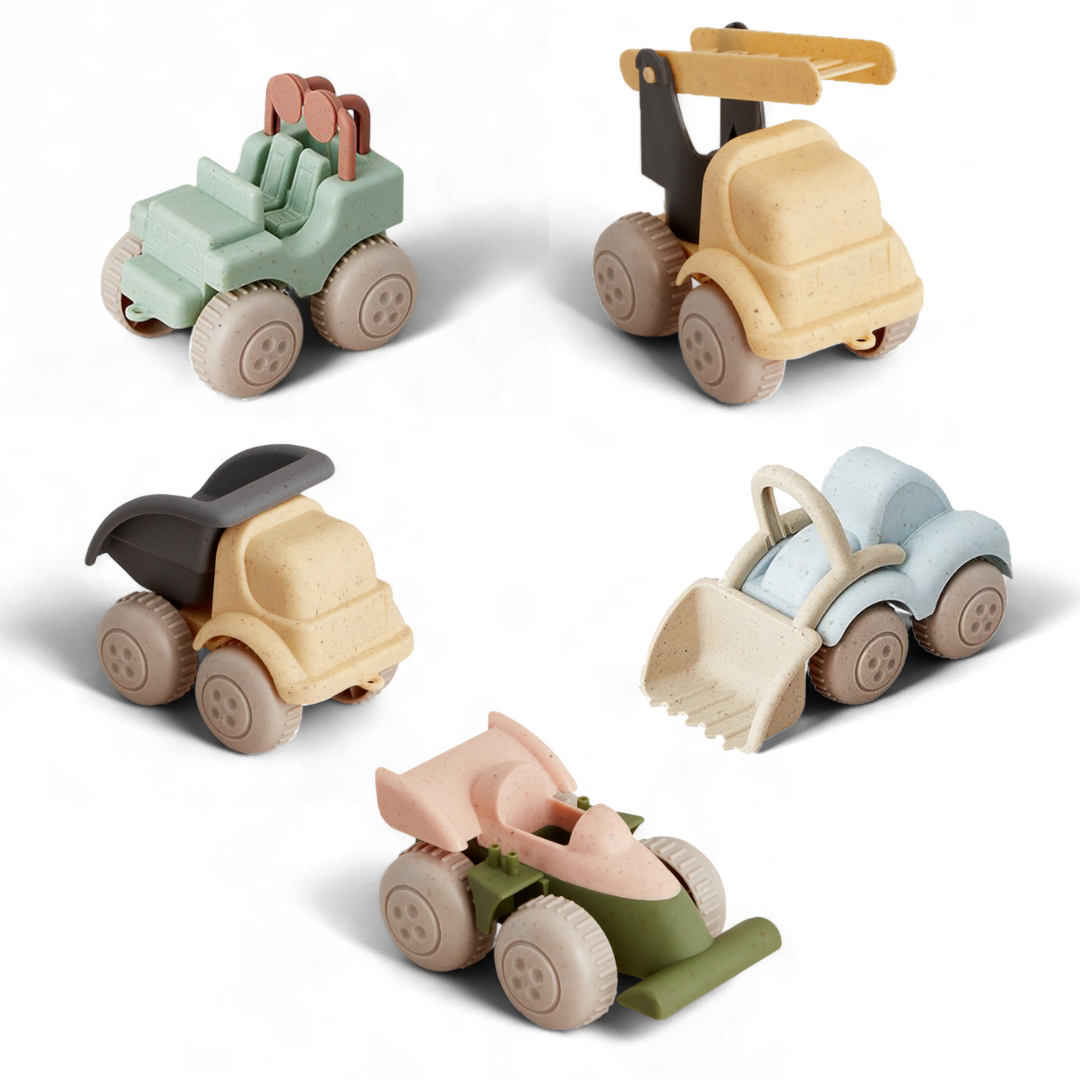 【瑞典 Viking toys】莫蘭迪色系-車車五選一 - 巧酥蛋糕 舒柔系列|玩具娃娃